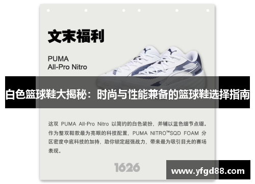 白色篮球鞋大揭秘：时尚与性能兼备的篮球鞋选择指南